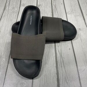 Nordstrom Mens Slide Sandals Knit Detail Casual Comfort Everyday Olive Green 10M